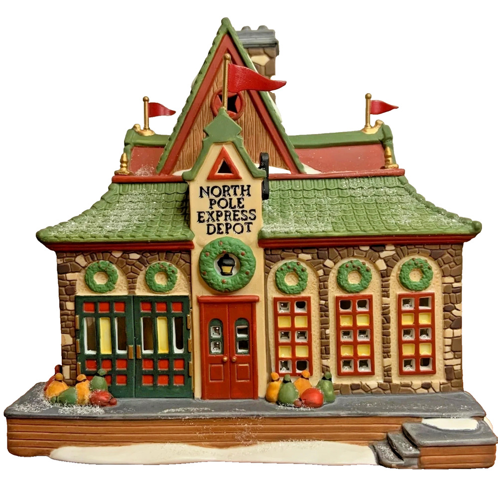Department 56 North Pole Express Express Depot 1993 W/Box 5627-8 NO Light